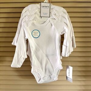 Carter's Baby Basics 4pc Long sleeve Bodysuit set White PREEMIE